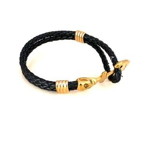 Woven leather and metal Bracelet